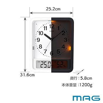 Amazon.co.jp: MAG(マグ) 掛け時計 壁掛け時計 置き掛け兼用